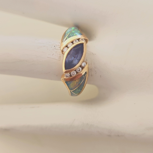 Opal and Tanzanite ring - Picture 8 of 11